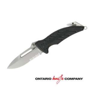 NEW ONTARIO 8761 XR 1 BLACK RESCUE FOLDER KNIFE USA  