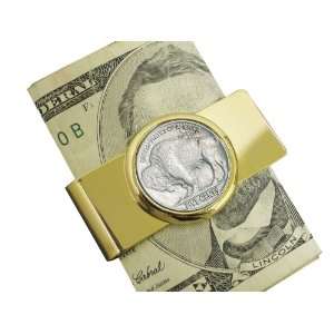    Goldtone Buffalo Nickel Coin Moneyclip Coin Jewelry Jewelry