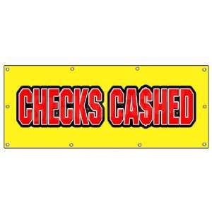  36x96 CHECKS CASHED BANNER SIGN cashing cash advance 