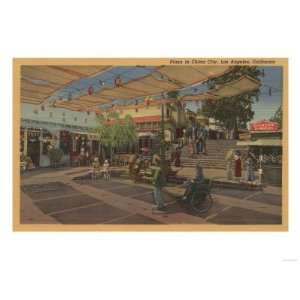 Los Angeles, CA   View of Plaza in Chinatown Premium Poster Print 
