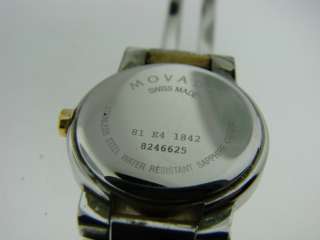 Movado Ladies Silver+ Diamond Watch Black Face E4 1842 Amorosa Womens 