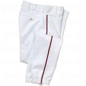  Easton Youth Pro Plus Baseball Piped Pants White/Maroon 