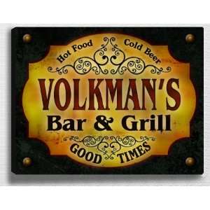  Volkmans Bar & Grill 14 x 11 Collectible Stretched 