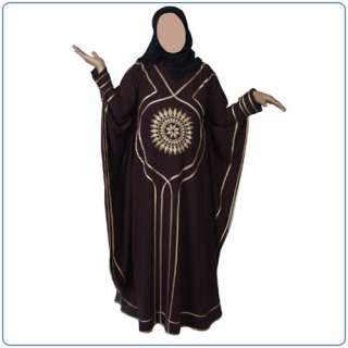 warda butterfly Abaya in brown Farasha Jilbab islamic clothes islam 