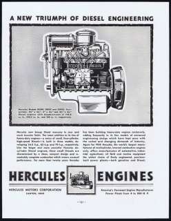 1938 Hercules Diesel Gas Engines Motors Corporation Ad  