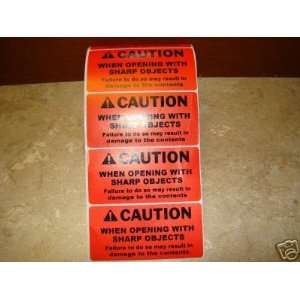    1000 4x2 Red CAUTION WHEN OPENING Shipping Labels