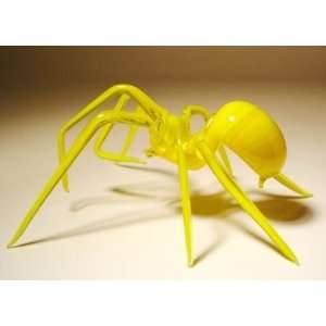   Glass Art Animal Insect Figurine Yellow Glass SPIDER