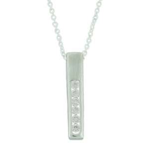  Channel Set Clear CZ Vertical Slide CleverEve Jewelry