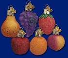 BOXED SET OF 6 ASSORTED MINIATURE FRUIT OLD WORLD CHRISTMAS GLASS 