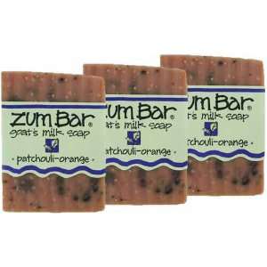 Indigo Wild Zum Bar Goats Milk Soap, Patchouli & Orange 3 oz (3 pack 