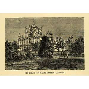  1878 Wood Engraving Palace Claude Martin Lucknow India General 
