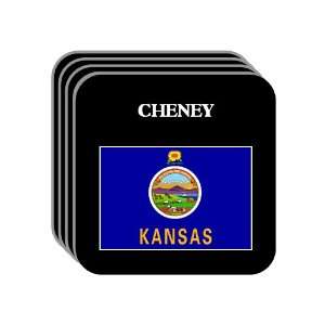  US State Flag   CHENEY, Kansas (KS) Set of 4 Mini Mousepad 