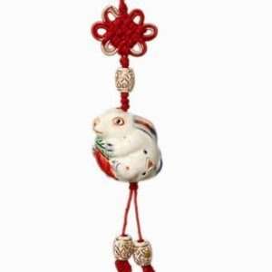  Ceramic Zodiac Ornament/hanger   Year of the Rabbit 