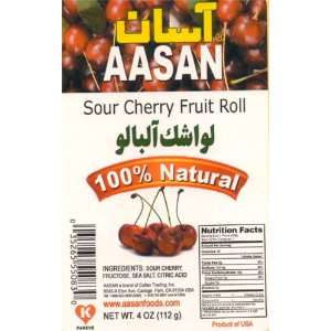 AASAN Sour Cherry Fruit Roll (Lavashak Allbalu) 4 oz   Pack of 6