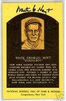Waite Hoyt SIGNED HOF Plaque Postcard Yankees Autographed  