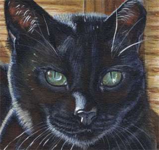 Akiko ORIGINAL 16x20 Painting Orange Tabby & Black Cat  