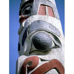 Detail of Totem Pole, Queen Charlotte Islands, British Columbia (B.C 