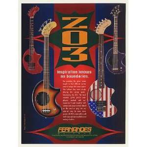  1995 Fernandes ZO3 Guitars Print Ad (48016)