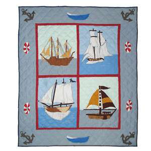 10% OFFER Ships Ahoy Lap Quilt/Throw by Patch Magic  