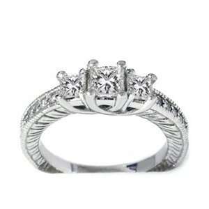   00 Ct Princess Cut Diamond Engagement 3 Stone Vintage Anniversary Ring