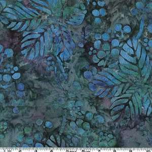  45 Wide Rayon Batik Berries Turquoise Fabric By The Yard 