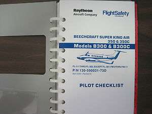   KING AIR PILOT CHECKLIST B300, B300C, 350 FLIGHT SAFETY NEW  