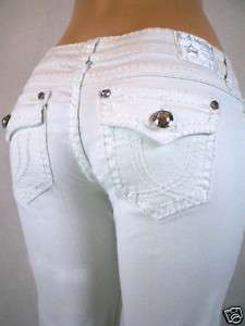 LA Idol Bootcut Stretch Jeans White Bold Stitching.0 15  