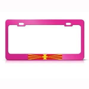 Macedonia Macedonian Flag Country Metal license plate frame Tag Holder