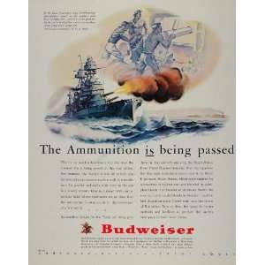 1943 Ad Anheuser Busch Sulzer Ammunition Hoist WWII   Original Print 