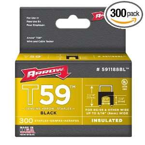   Genuine T59 Stainless Black 1/4 Inch by 5/16 Inch Staples, 300 Pack
