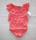 NWT Baby Gap Key West Ruffled Swimsuit 2 3 4 5 Rosette Coral Pink 