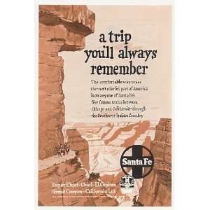   Santa Fe Railroad Southwest Indian Country Print Ad