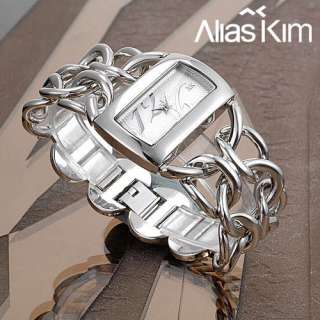 Alias Kim Silver Black Rose Gold Women Lady Crystal Bracelet Wrist 