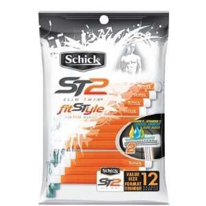 Schick ST2 FitStyle for Him Disposable Razor 12 ct (Quantity of 4)
