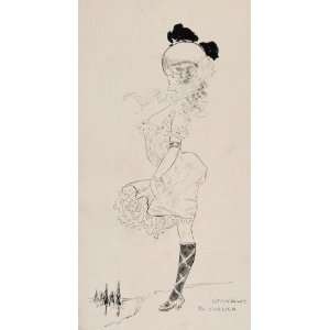  1908 Print Penrhyn Stanlaws Burlesque Show Girl Corsica 
