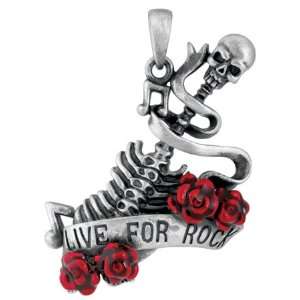  Live for Rock Collectible Skeleton Pendant Skull Necklace 