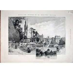  Wilton House Herbert Wiltshire Shakespeare Print 1887 