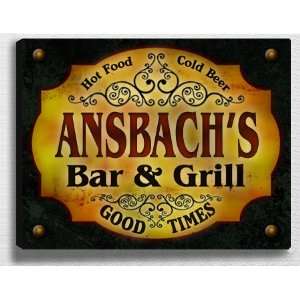  Ansbachs Bar & Grill 14 x 11 Collectible Stretched 