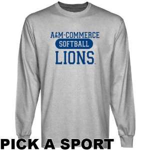  Texas A & M Commerce Lions Ash Custom Sport Long Sleeve T 