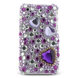 Purple Heart & Jewelry Full Diamond Back Piece Hard Cover Faceplate 