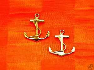 ANCHOR CHARMS VINTAGE CHARMS BRASS PENDANTS FINDINGS STAMPINGS LOTS 