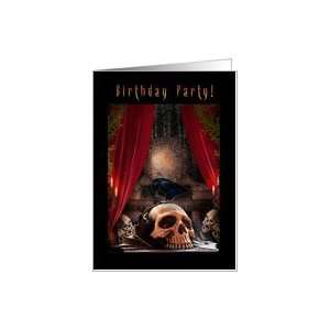  Birthday Invitation   Gothic/Dark Raven and Skull Card 