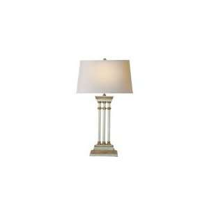 Suzanne Kasler Trianon Table Lamp in Light Blue with Antique Gold Leaf 