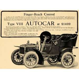  1905 Ad Finger Reach Type VIII Autocar Ardmore Car 