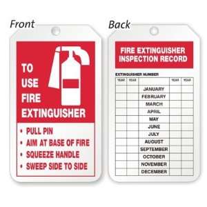  Fire Extinguisher Inspection Record Tag 10 pt PF Cardstock 