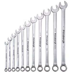 Pittsburgh 11 Piece SAE Fully Polished Long Handle Combination Wrench 