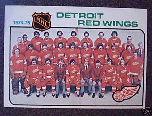 Nice 1975 Topps #87 DETROIT RED WINGS Team Card NM MT  
