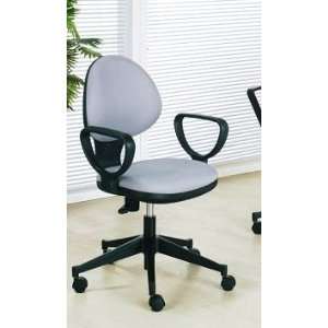  Grey Fabric Secretary Office Arm Chair w/ Casters
