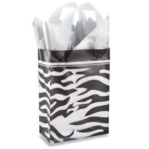   Zebra Print Rose Frosty Shoppers