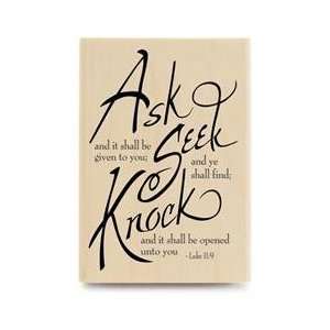  Ask, Seek & Knock Wood Mounted Rubber Stamp Arts, Crafts 